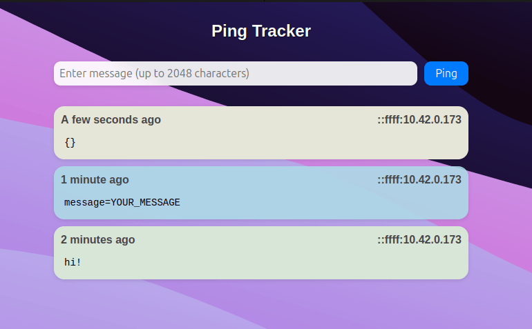 Portfolio project: Ping